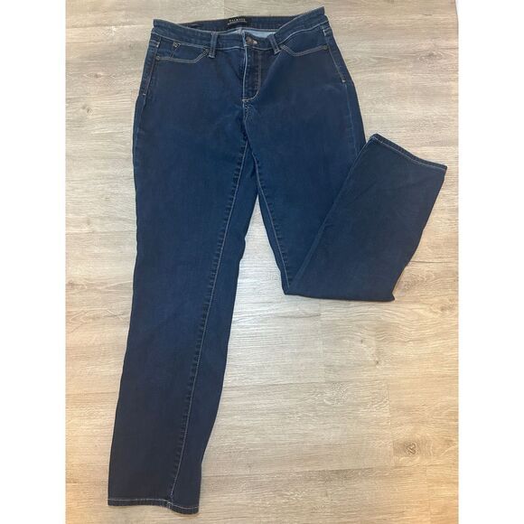 Women's Talbots Dark Wash Flawless Five Pocket Curvy Straight Jeans Size 4 - Picture 3 of 6